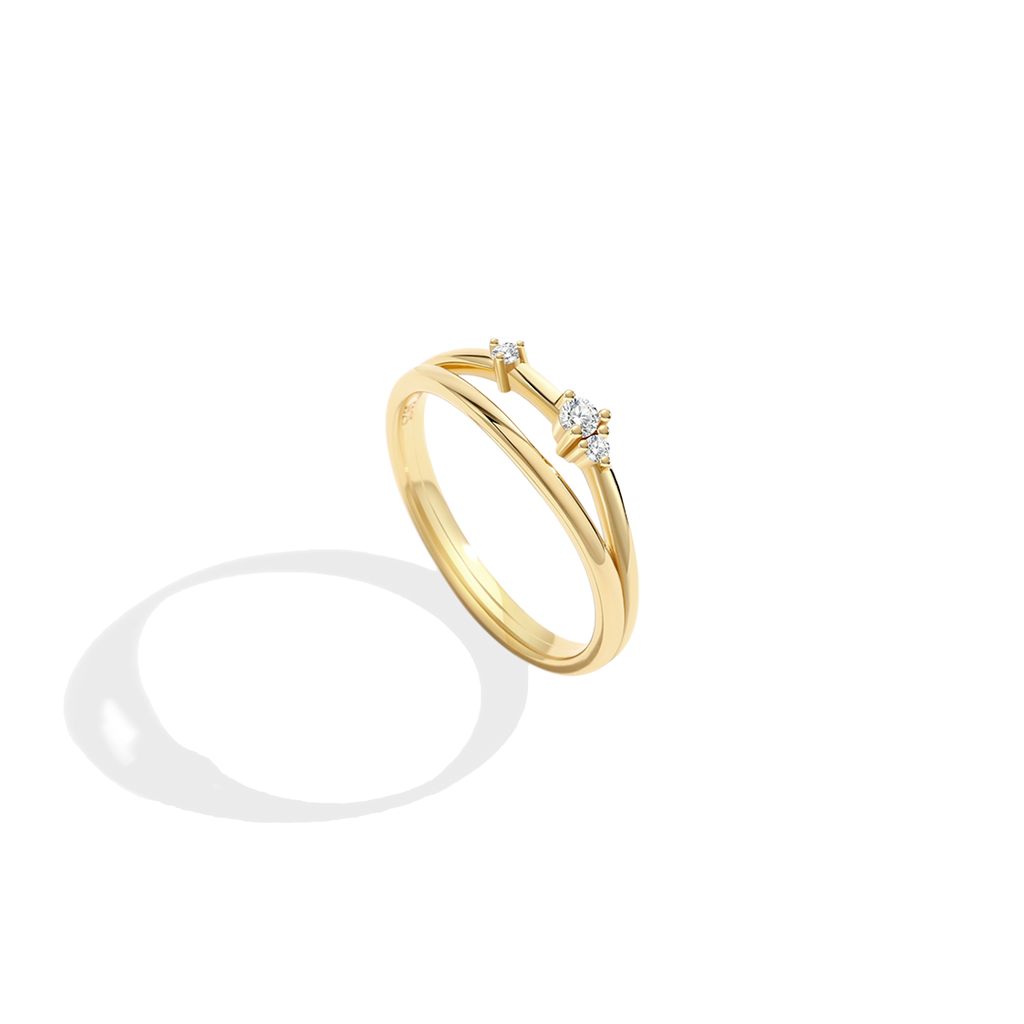 Crescent Moon Diamond Ring