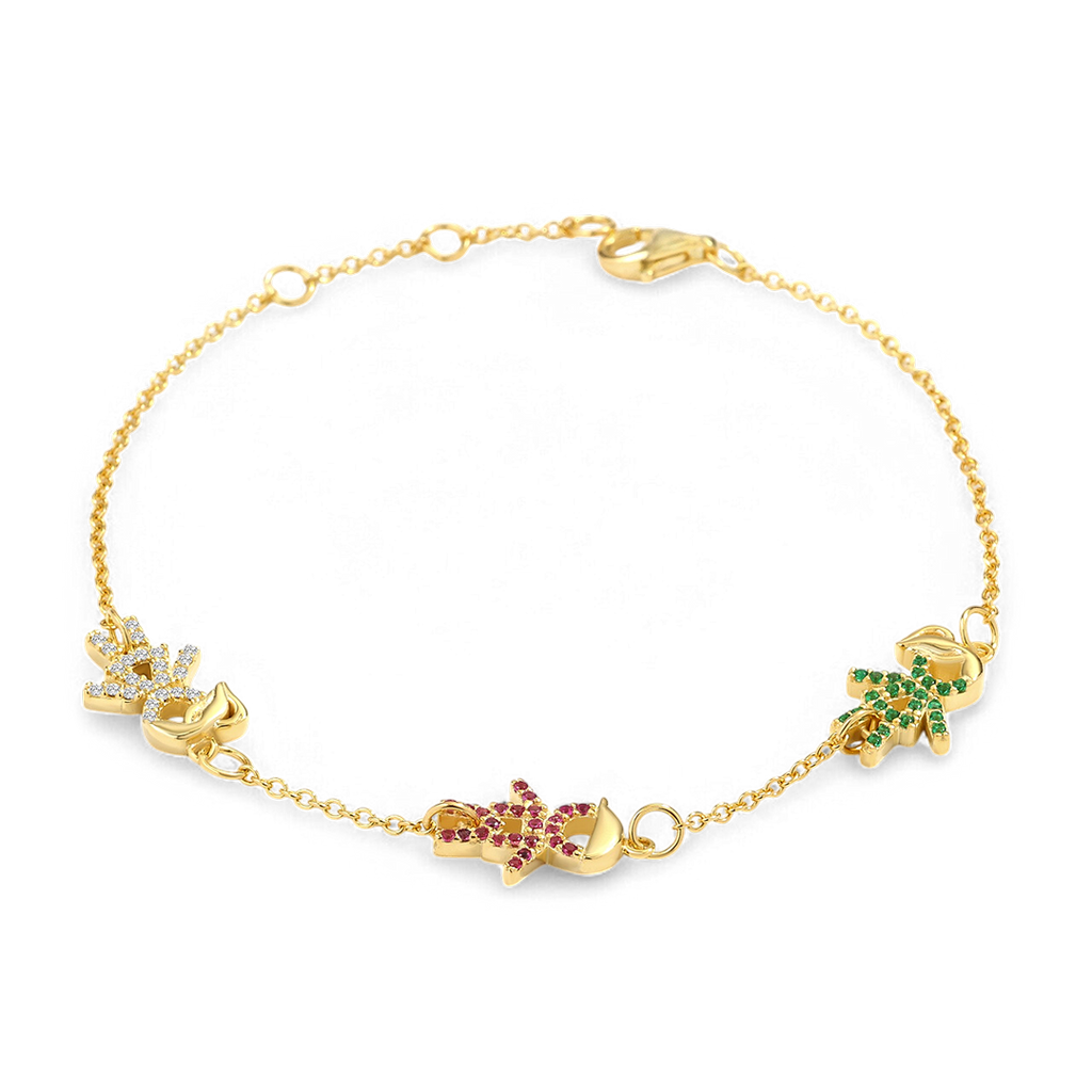 Personalized Mom Bracelet With Birthstone Kids