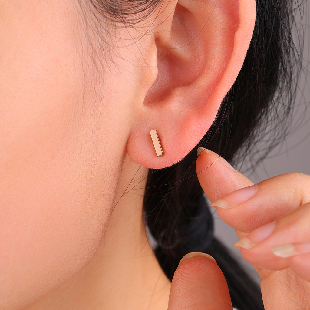 Dainty Bar Stud Earrings