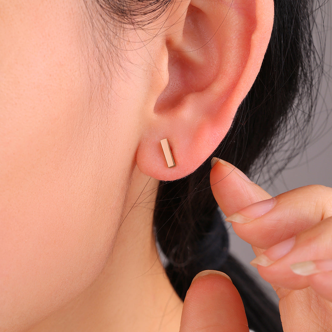 Dainty Bar Stud Earrings