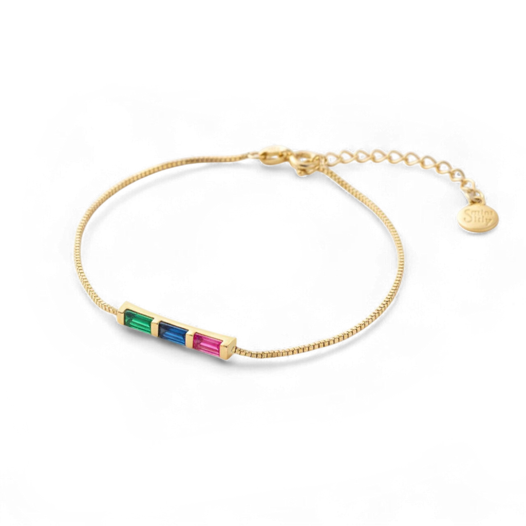 Dainty Baguette Birthstone Bracelet