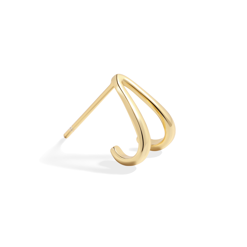 Gold Wishbone Huggie Earrings