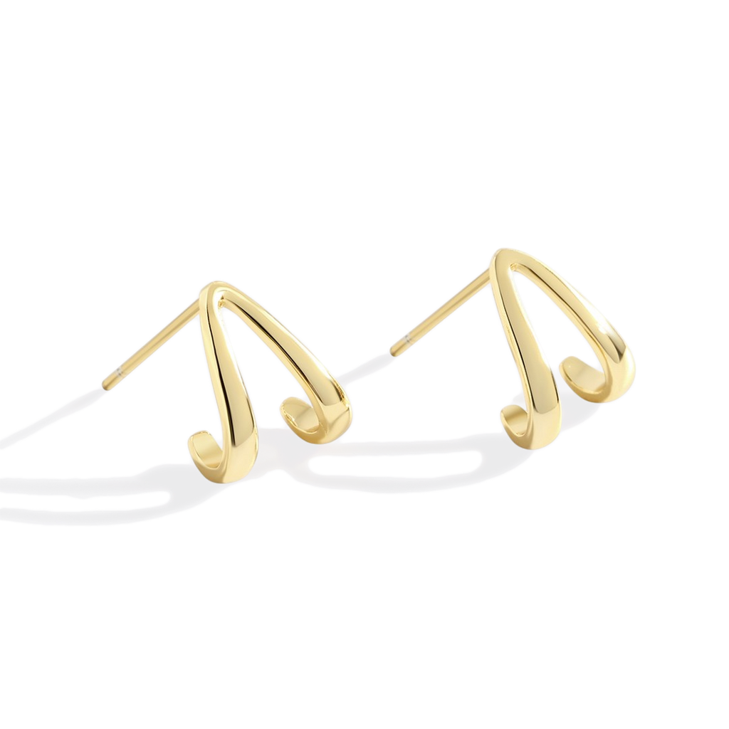 Gold Wishbone Huggie Earrings
