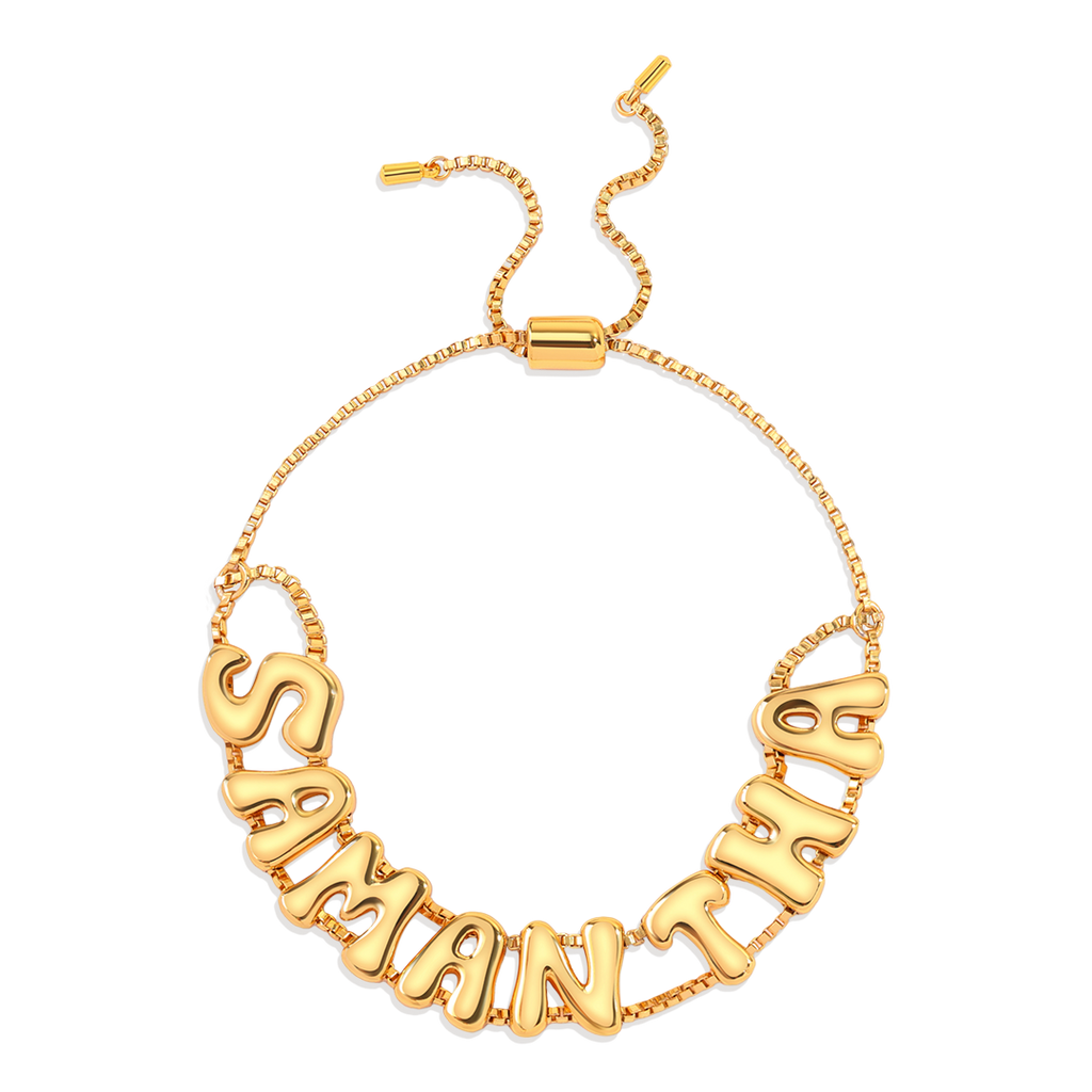 Groovy Adjustable Chain Name Bracelet