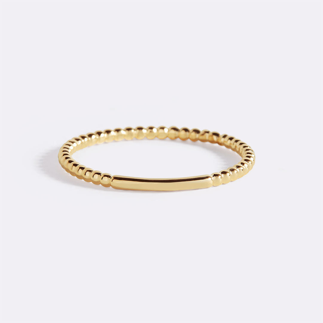Gold Dainty Stacking Beaded Ring