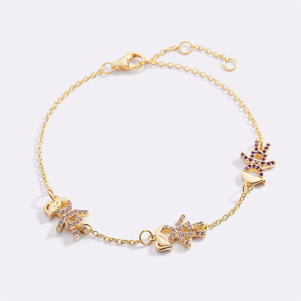 Personalized Mom Bracelet With Birthstone Kids