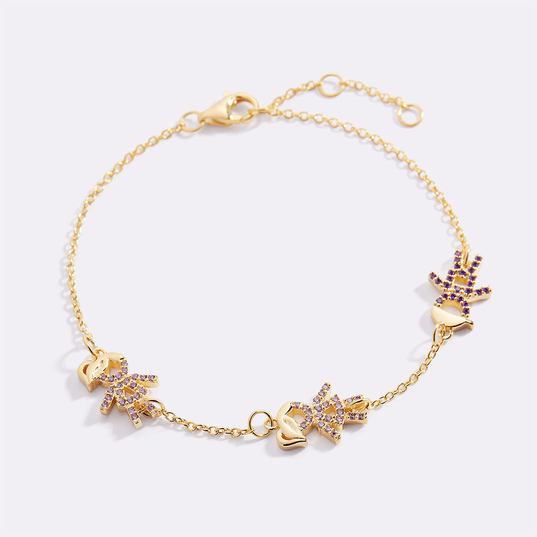 Personalized Mom Bracelet With Birthstone Kids