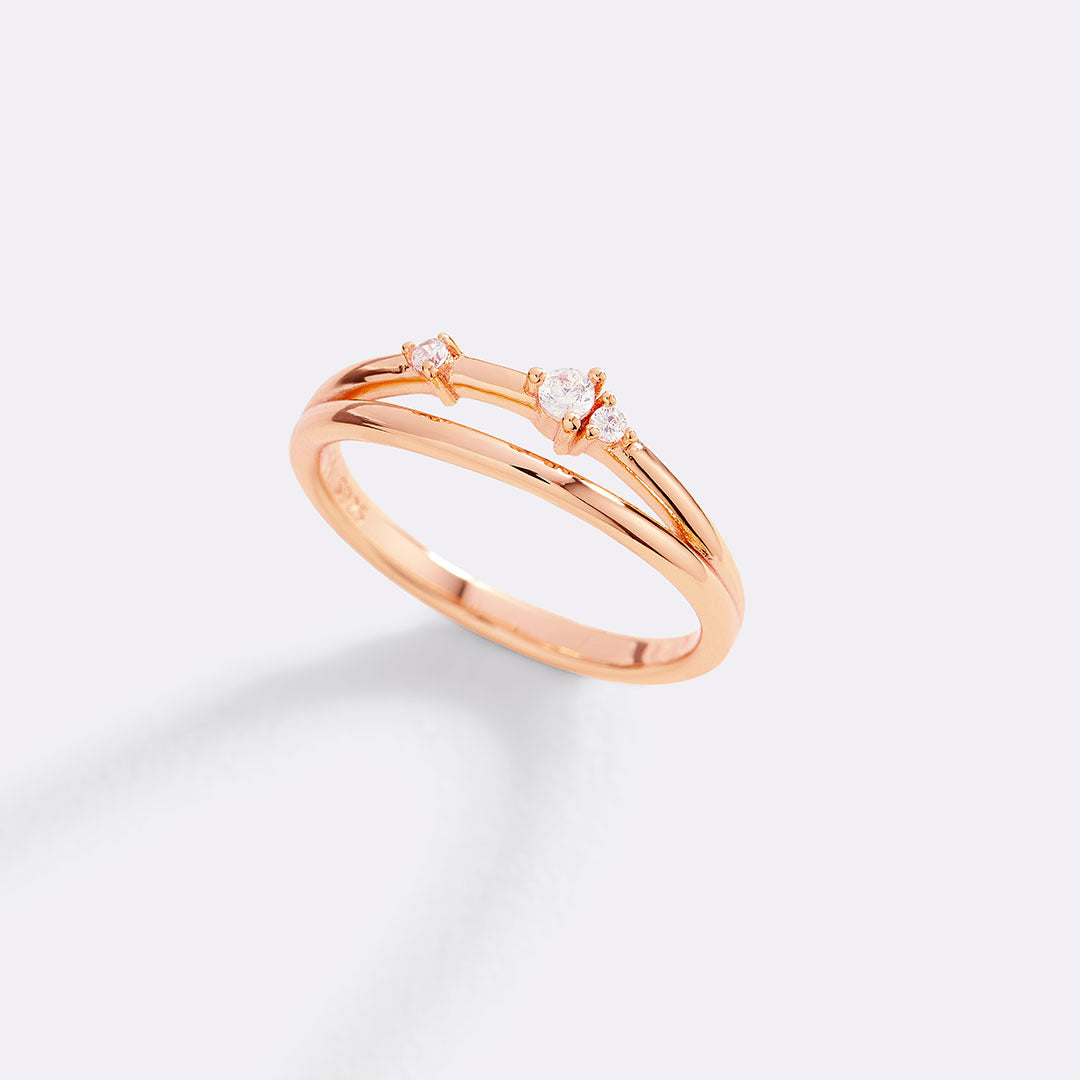 Crescent Moon Diamond Ring