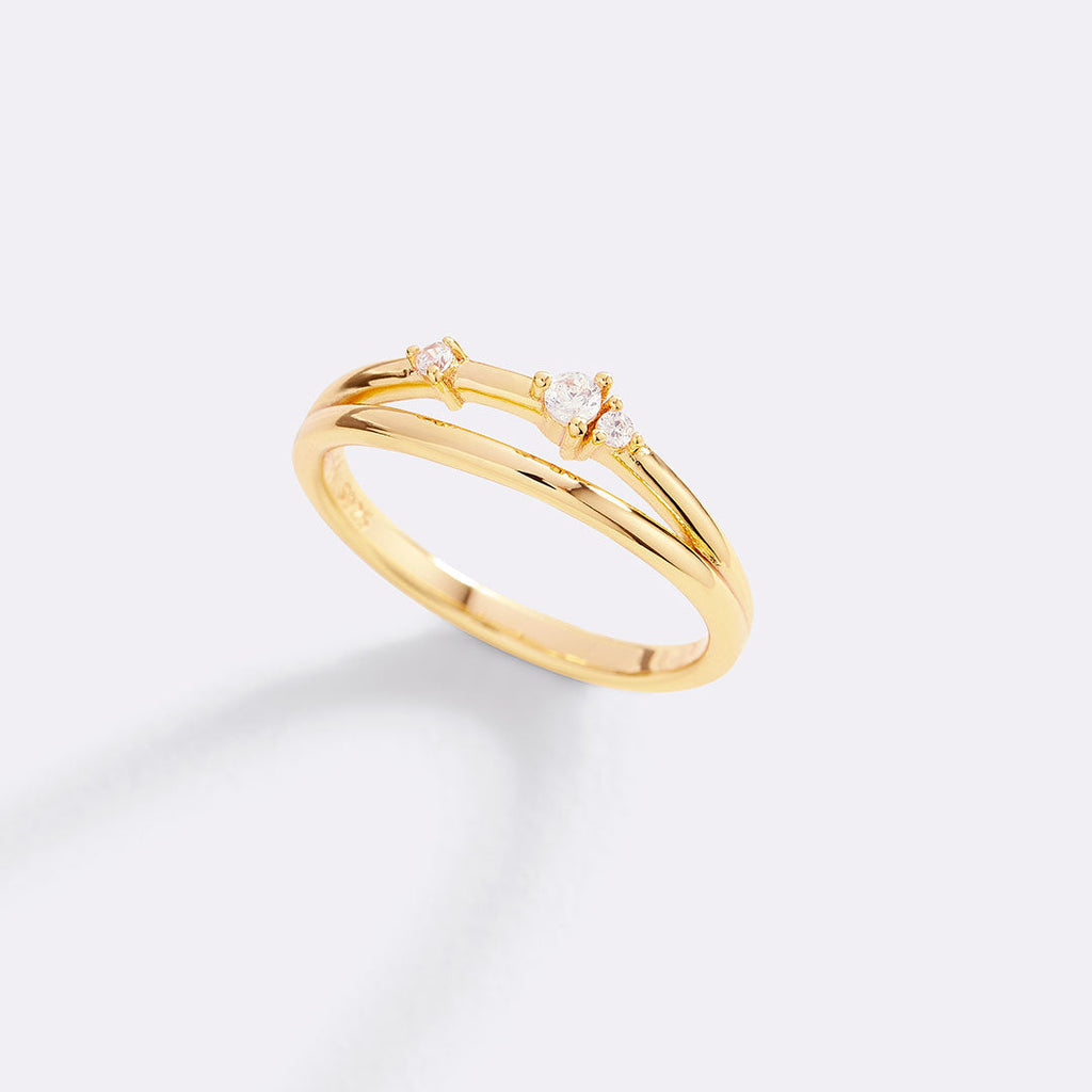 Crescent Moon Diamond Ring