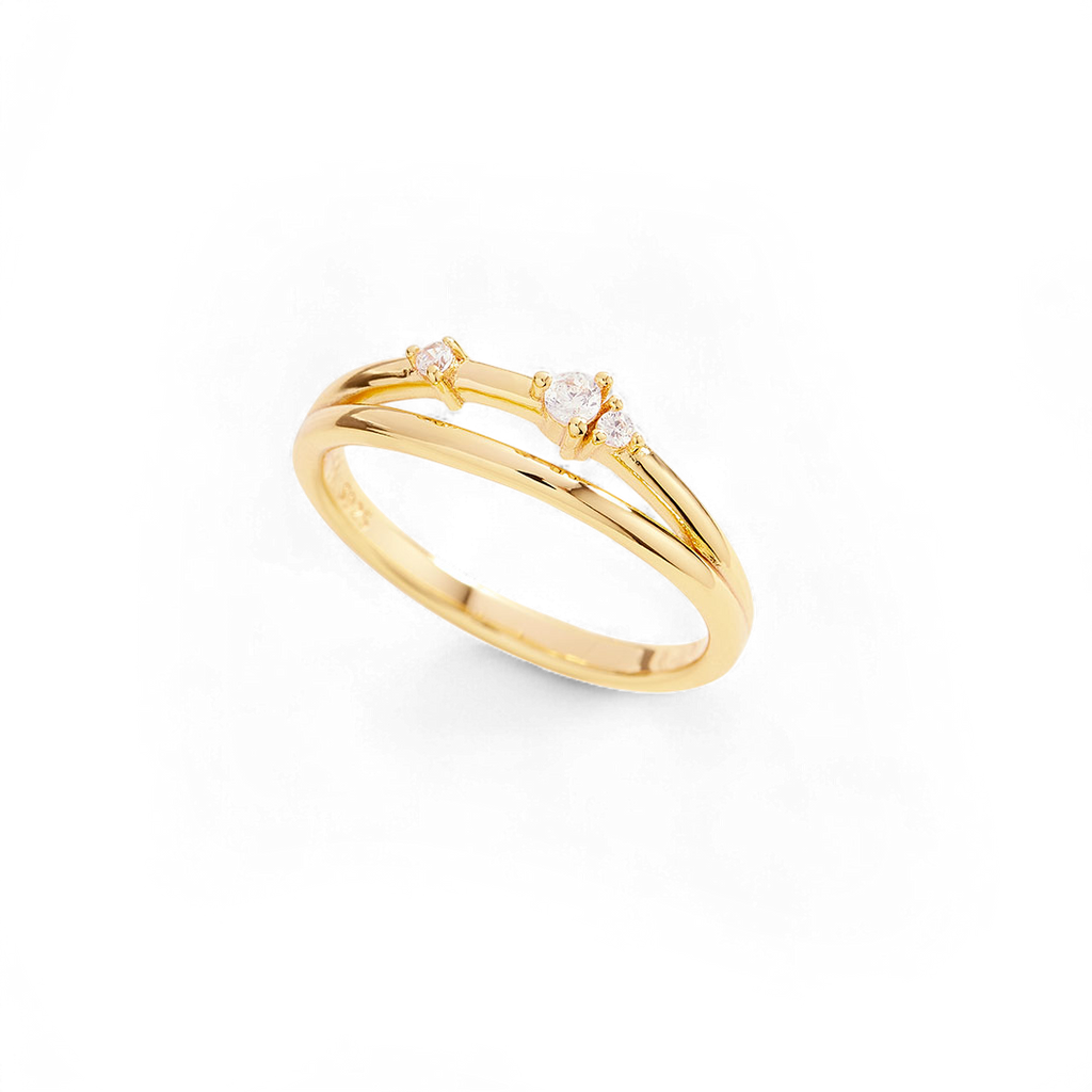 Crescent Moon Diamond Ring