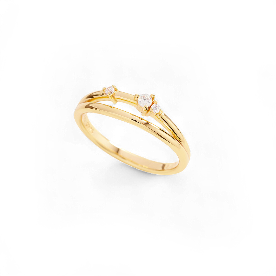 Crescent Moon Diamond Ring