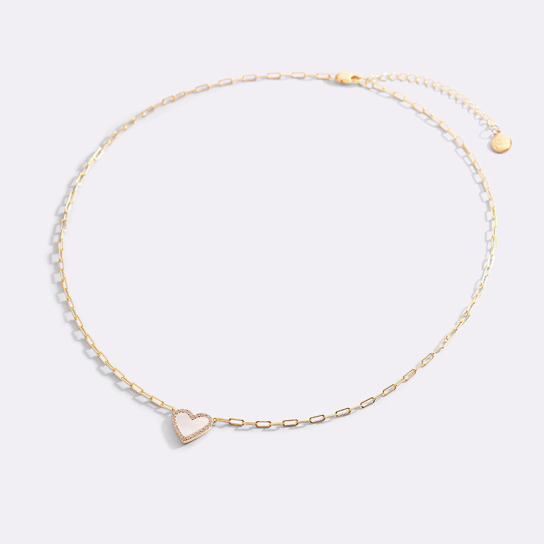 Dainty Heart Paperclip Necklace