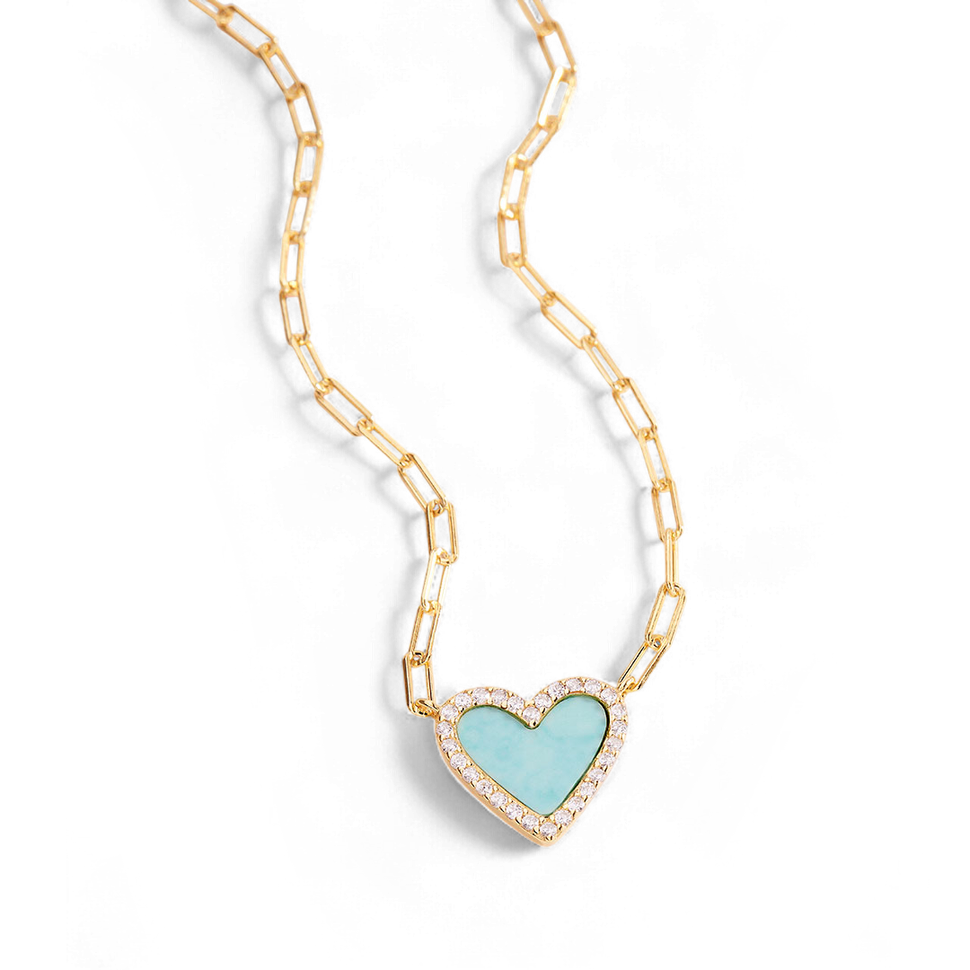 Dainty Heart Paperclip Necklace