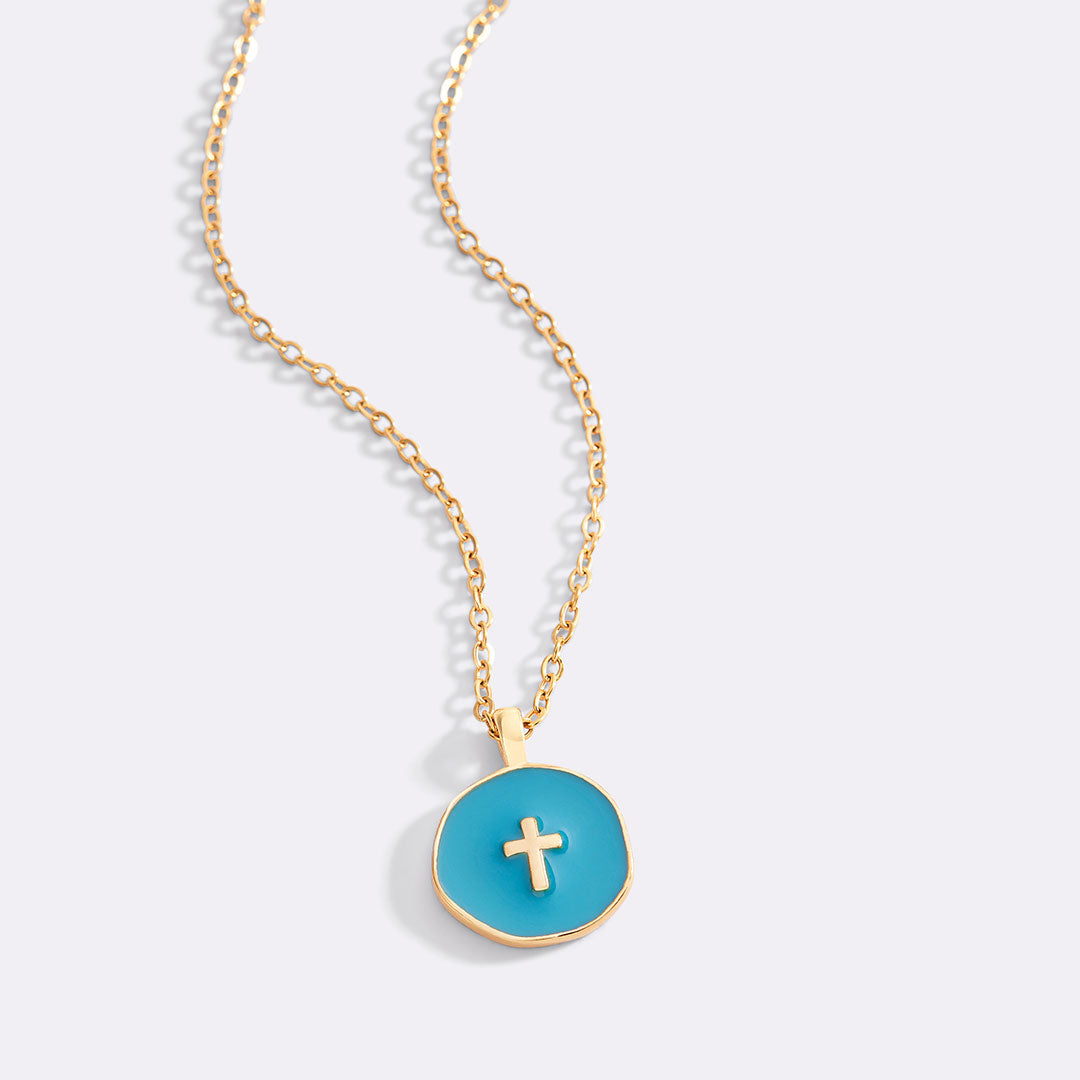 Minimalist Enamel Cross Pendant