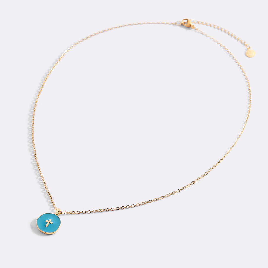 Minimalist Enamel Cross Pendant