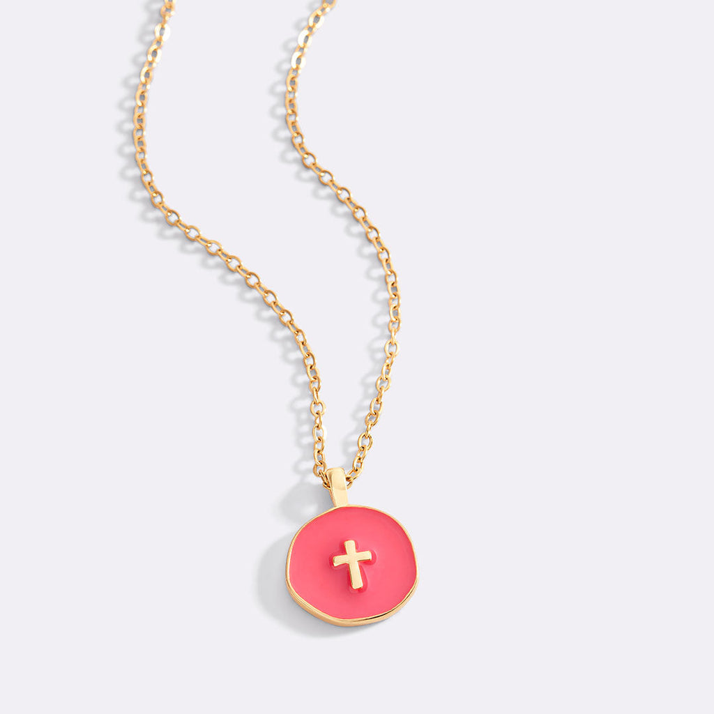 Minimalist Enamel Cross Pendant