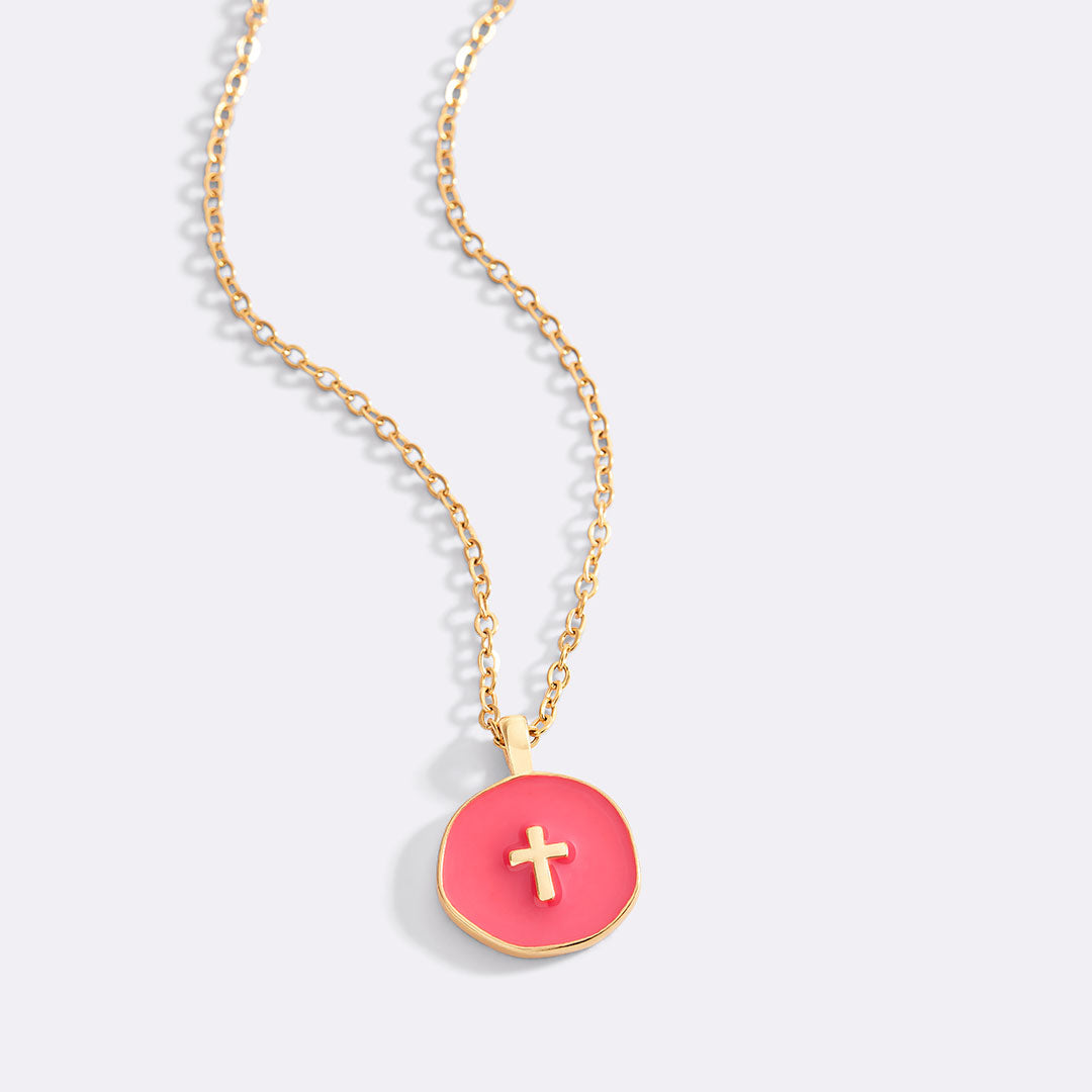 Minimalist Enamel Cross Pendant