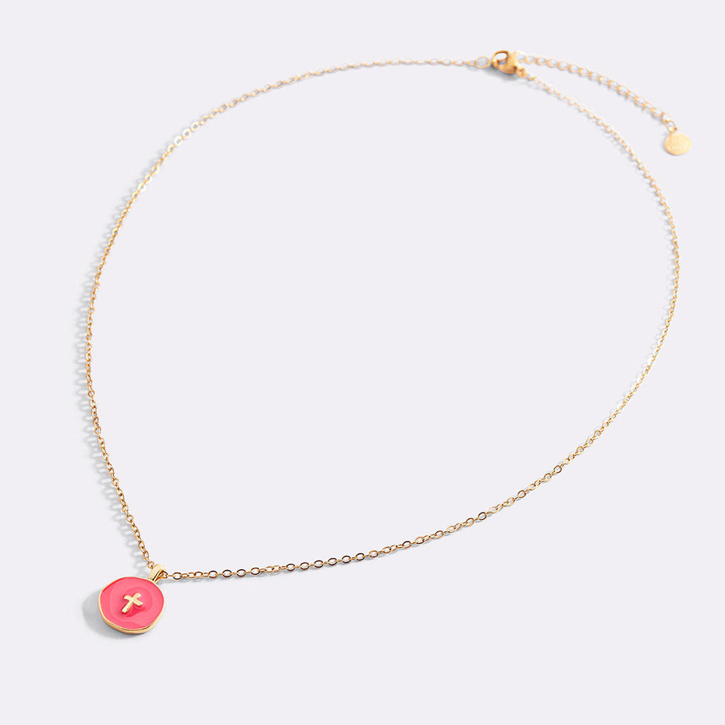 Minimalist Enamel Cross Pendant