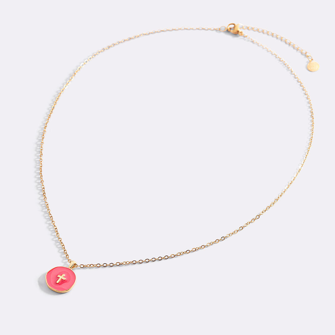 Minimalist Enamel Cross Pendant