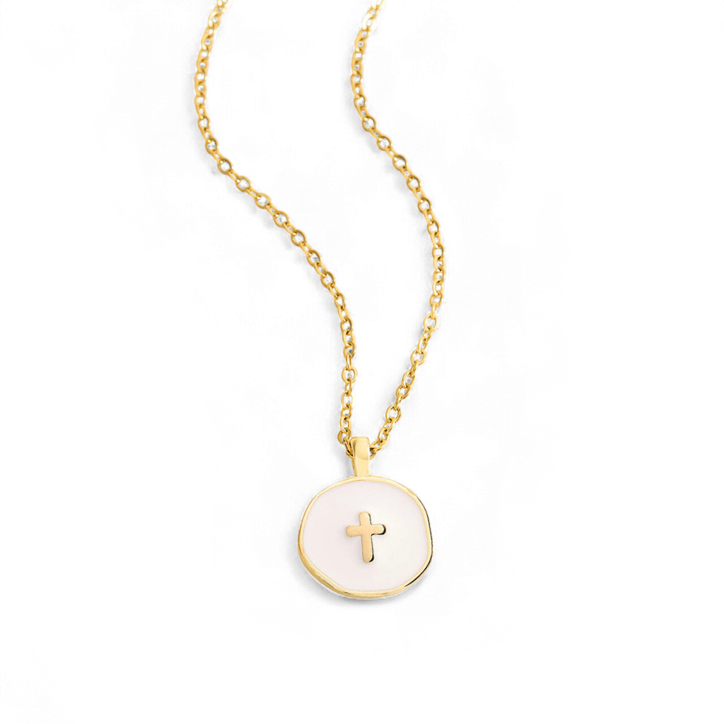 Minimalist Enamel Cross Pendant
