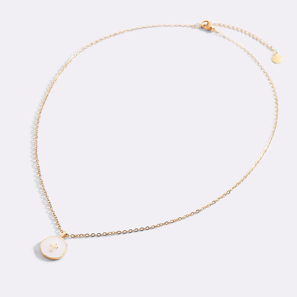 Minimalist Enamel Cross Pendant