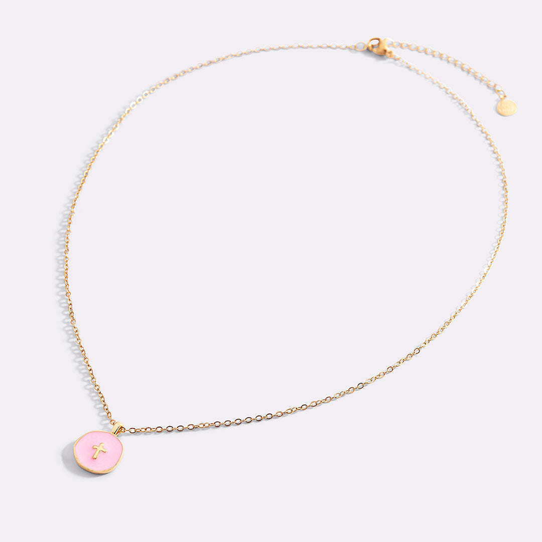 Minimalist Enamel Cross Pendant