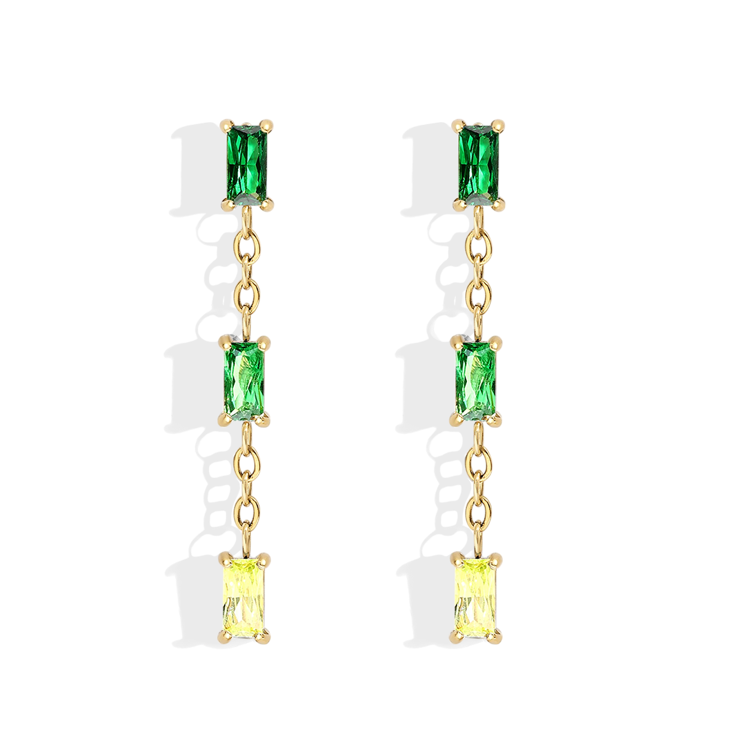 Ombre Baguette Dangle Earrings