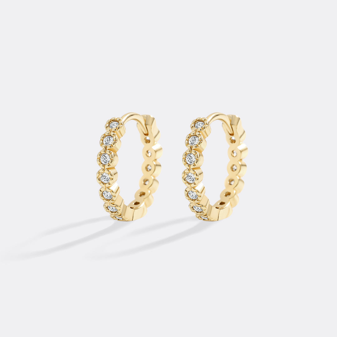 Shimmer Huggie Hoop Earrings