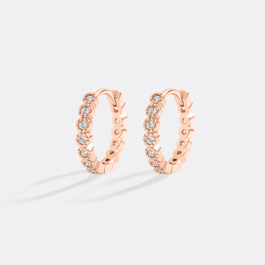 Shimmer Huggie Hoop Earrings