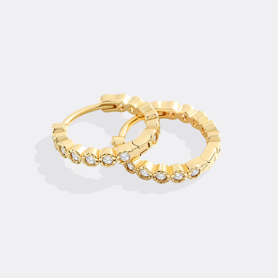 Shimmer Huggie Hoop Earrings