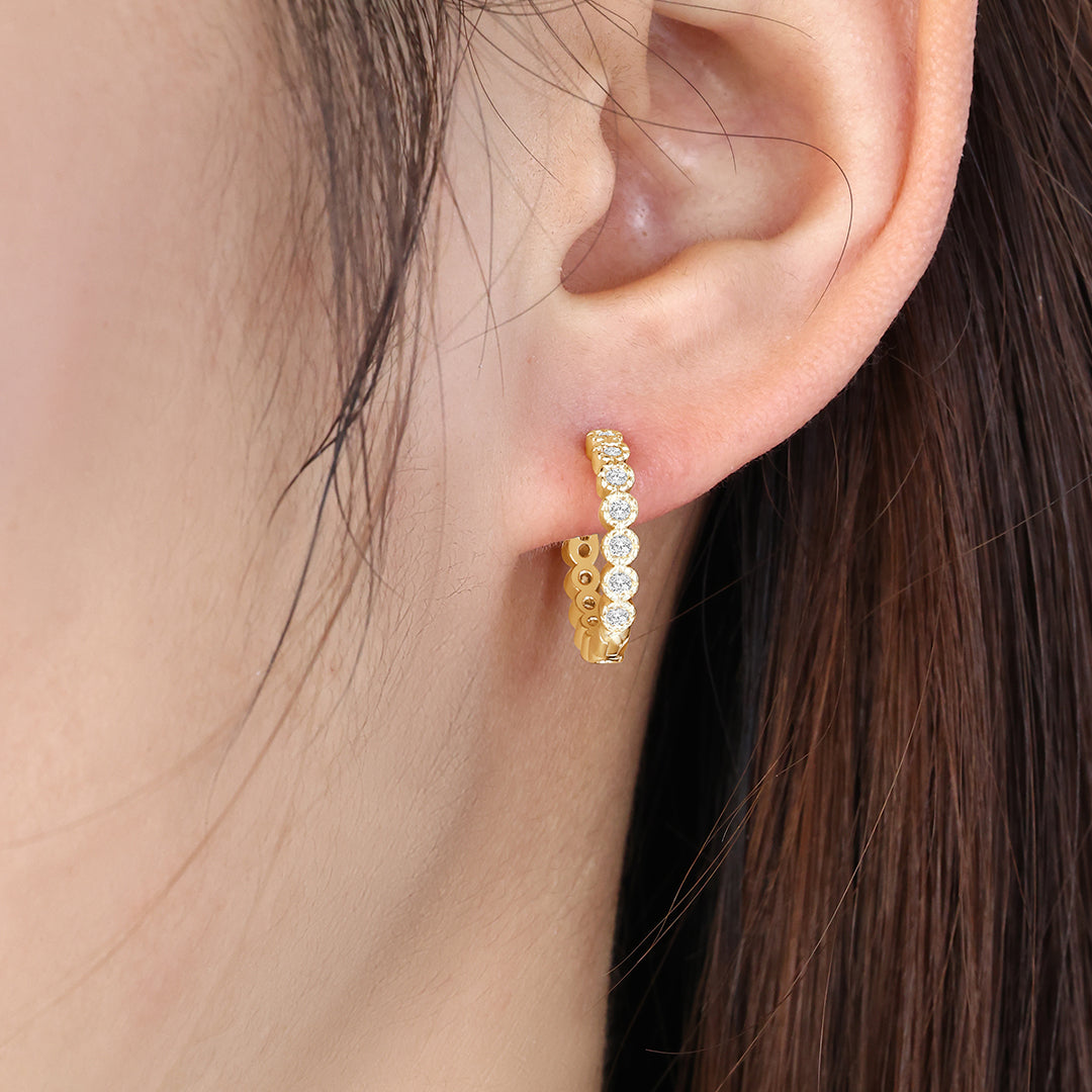 Shimmer Huggie Hoop Earrings