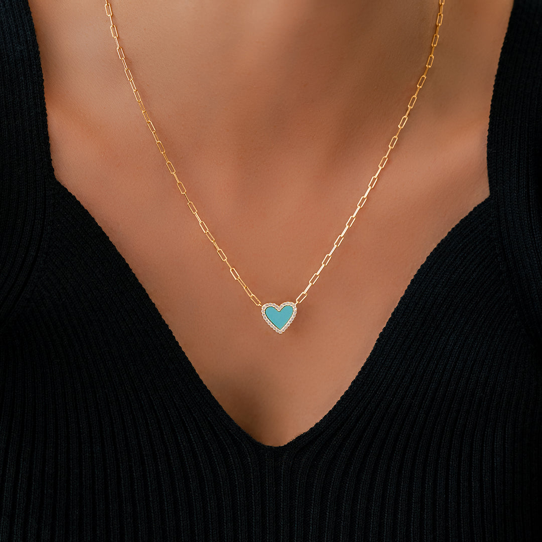 Dainty Heart Paperclip Necklace