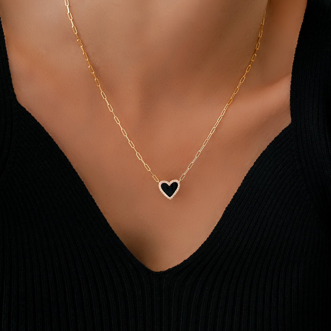 Dainty Heart Paperclip Necklace