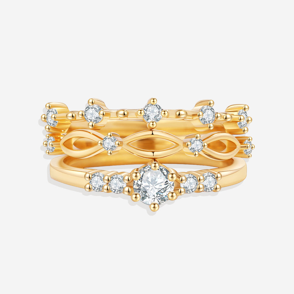 Braided Birthstone Stacking Ring Set