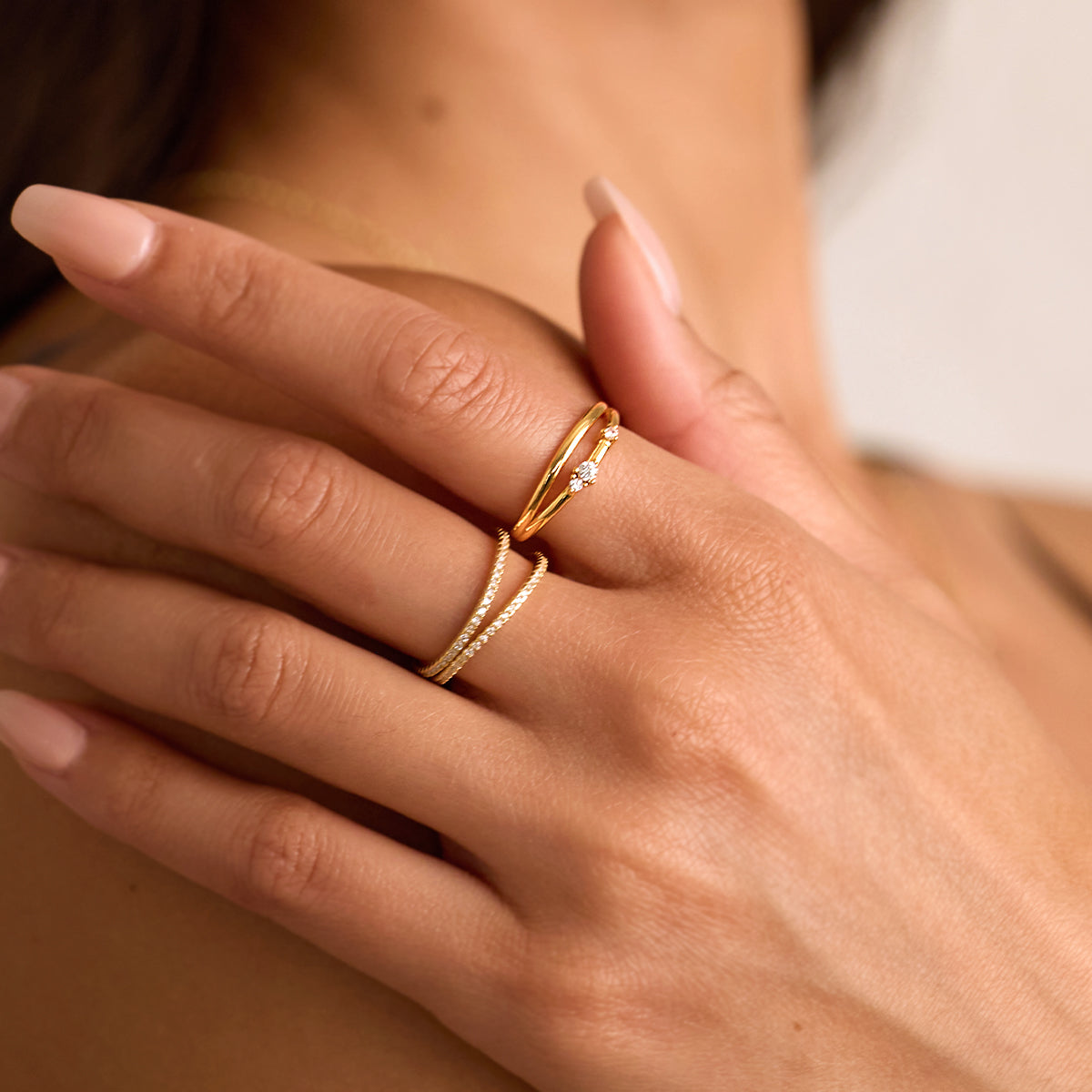 Crescent Moon Diamond Ring