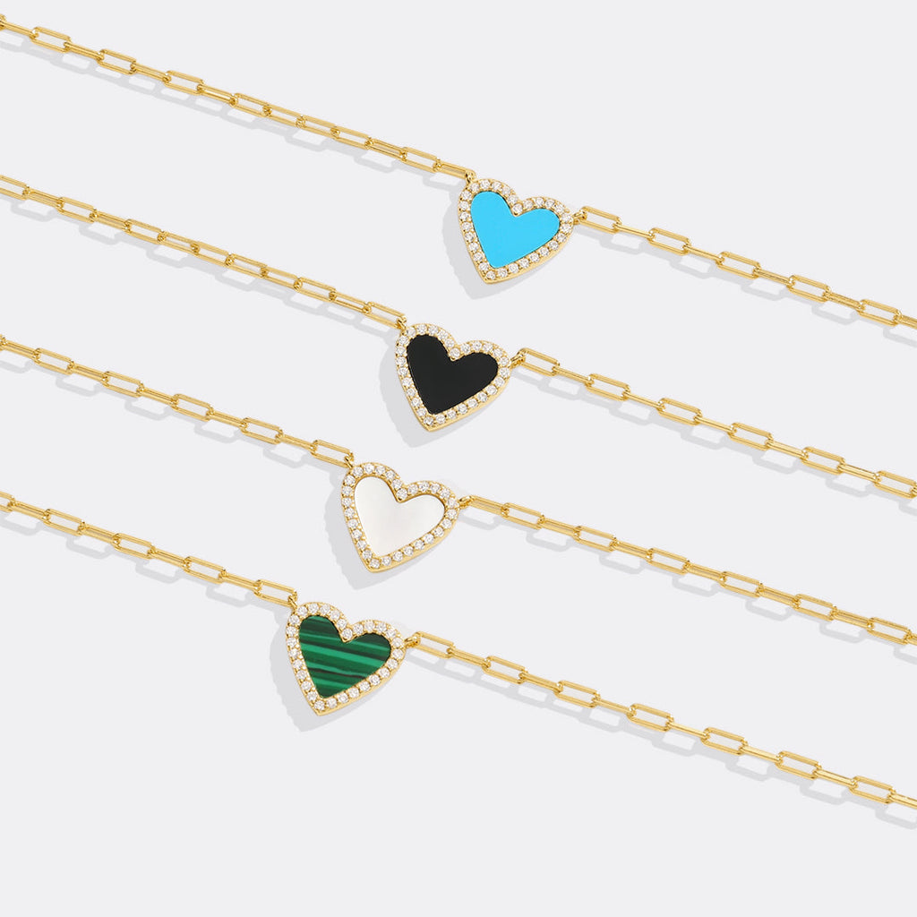 Dainty Heart Paperclip Necklace