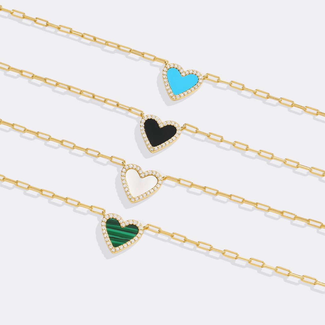 Dainty Heart Paperclip Necklace