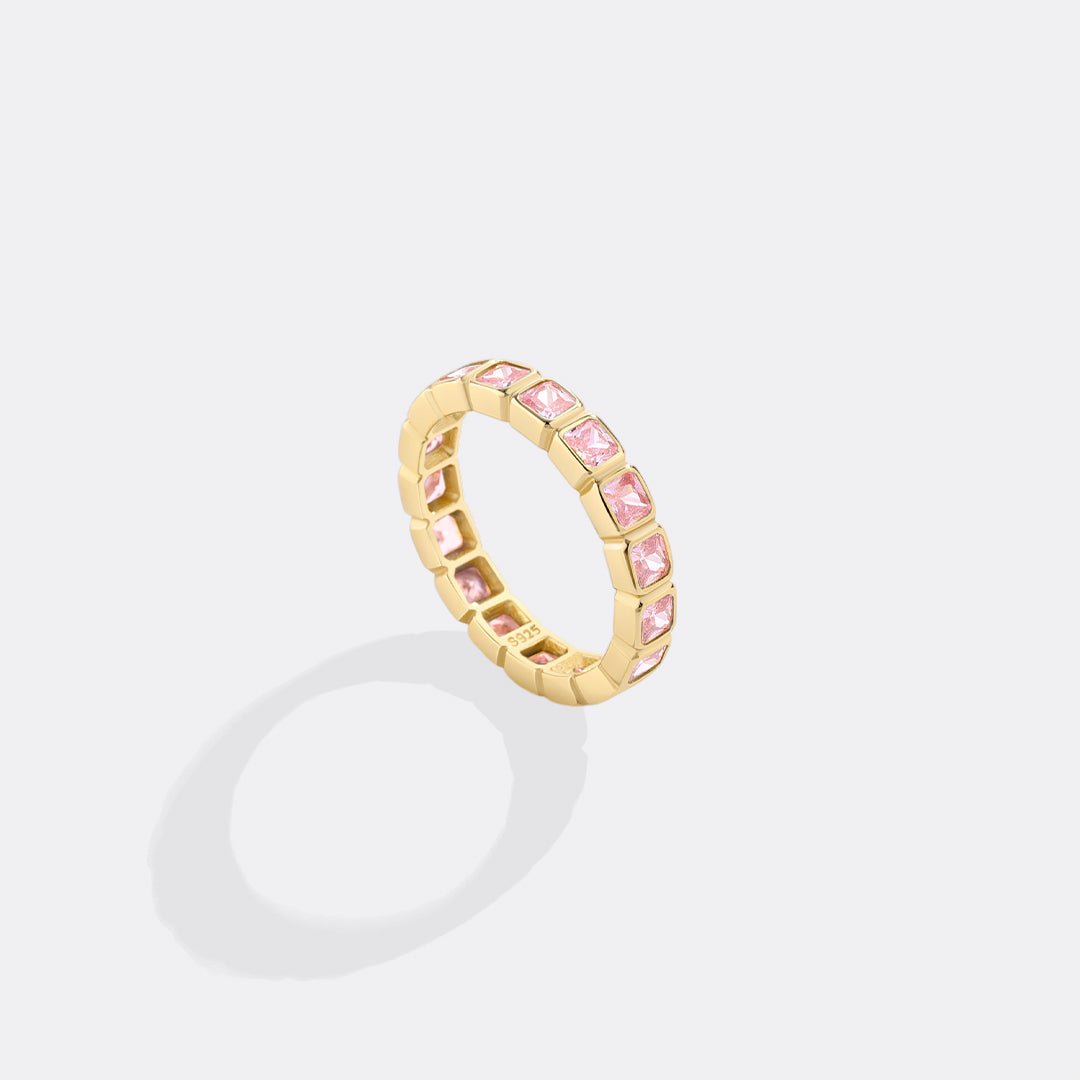 Asscher Cut Birthstone Eternity Ring