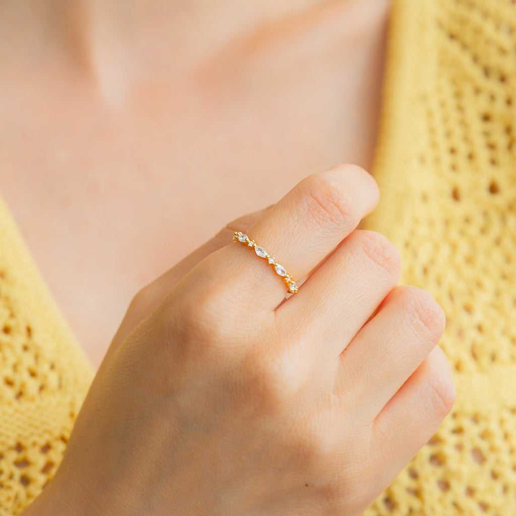 Marquis Gemstone Stacking Ring