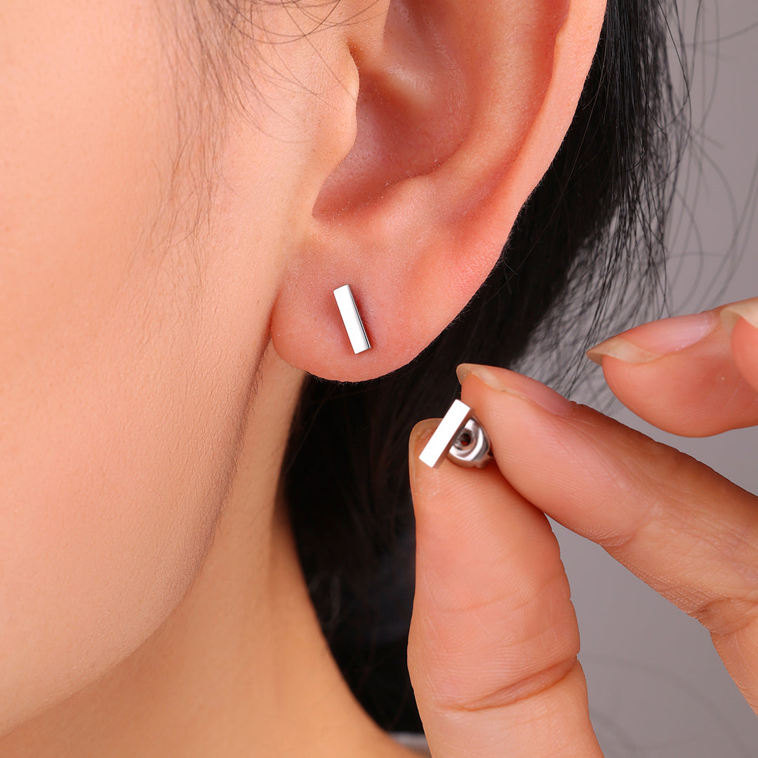 Dainty Bar Stud Earrings