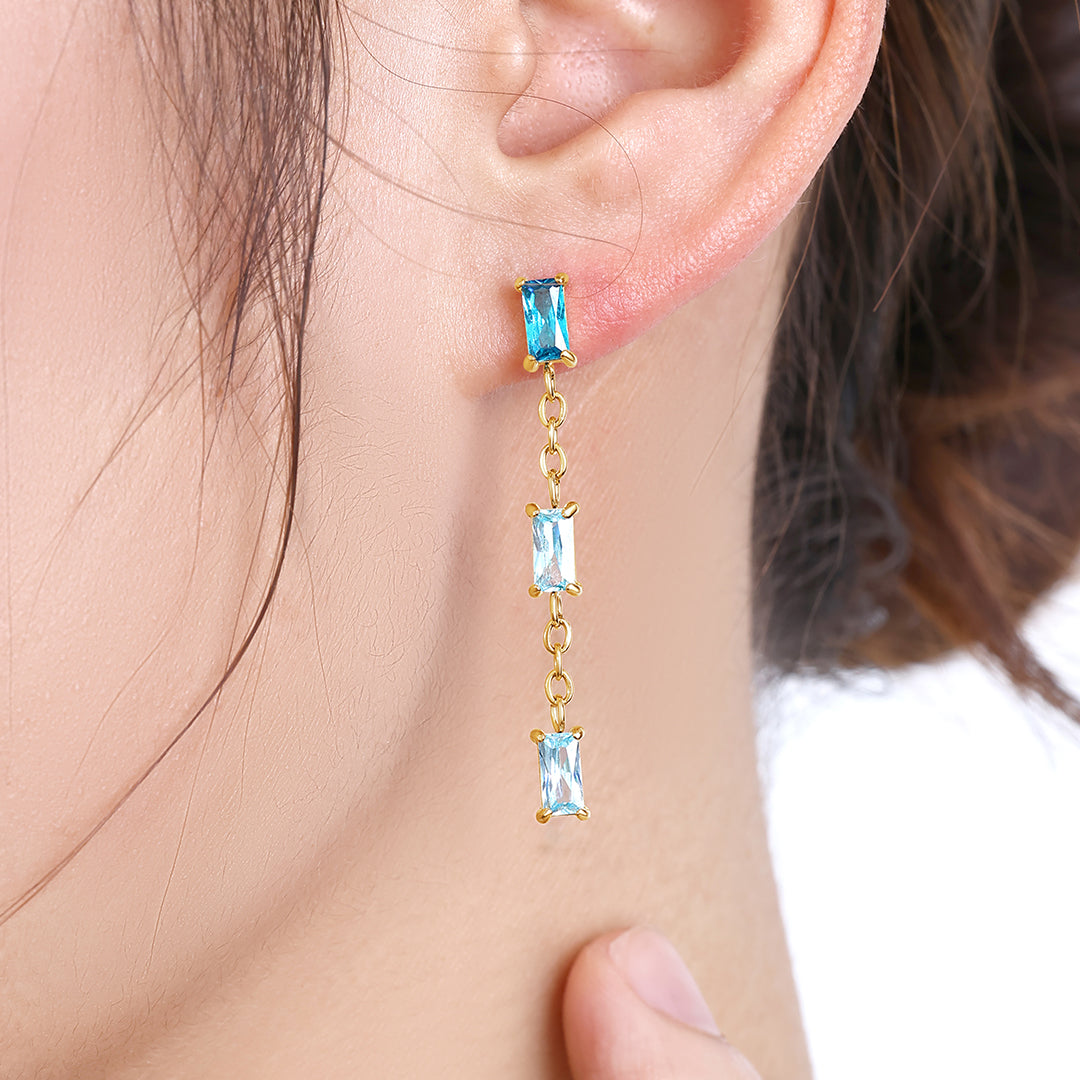 Ombre Baguette Dangle Earrings