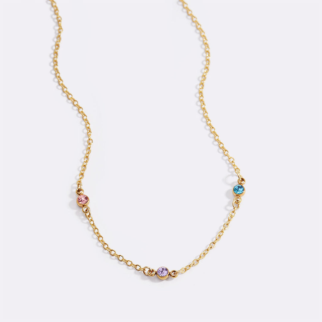 Dainty Birthstone Station Necklace