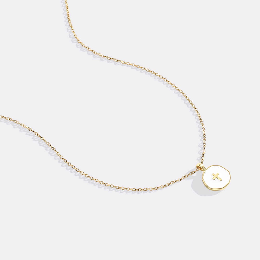 Minimalist Enamel Cross Pendant