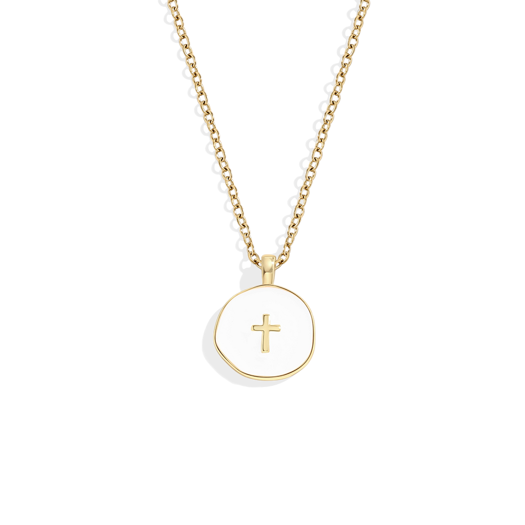 Minimalist Enamel Cross Pendant
