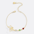 Personalized Birth Flower & Birthstones Bracelet June Rose