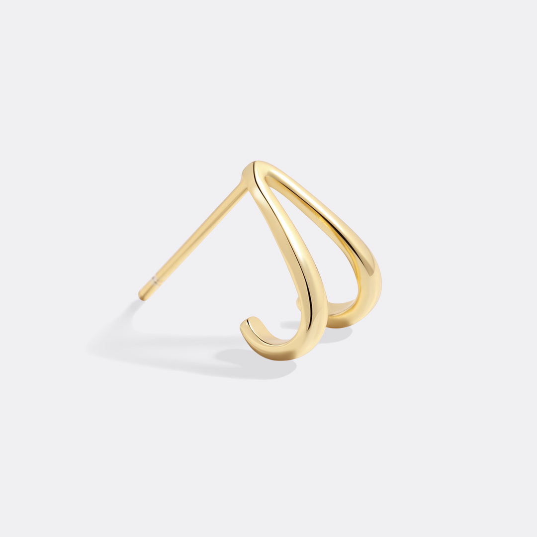 Gold Wishbone Huggie Earrings