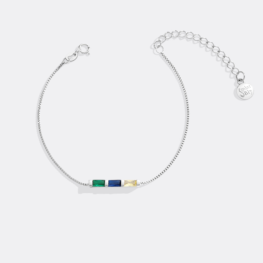 Dainty Baguette Birthstone Bracelet
