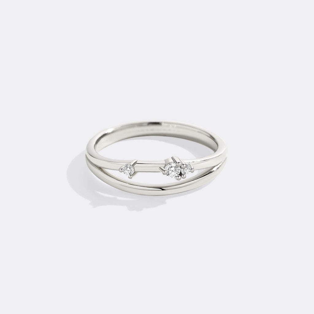 Crescent Moon Diamond Ring