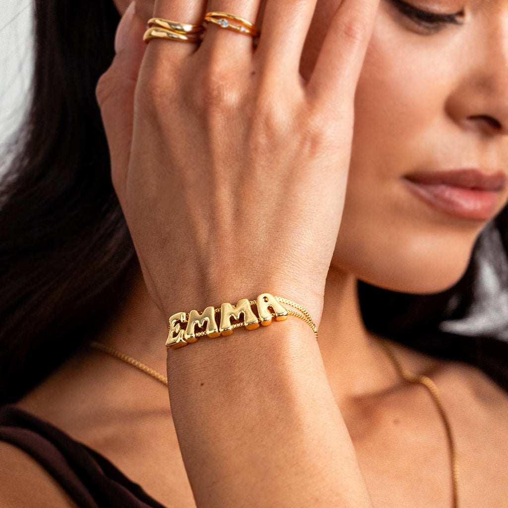 Groovy Adjustable Chain Name Bracelet