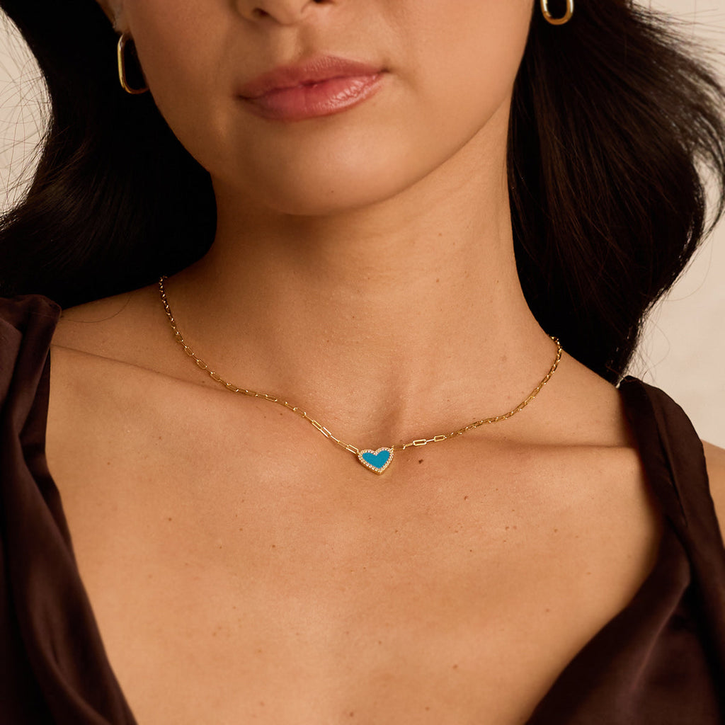 Dainty Heart Paperclip Necklace